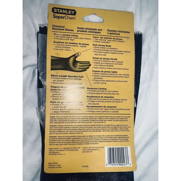Chemical Resistant Gloves #0023 Elbow Length Stanley Superchem Fits All NWT - Picture 4 of 6